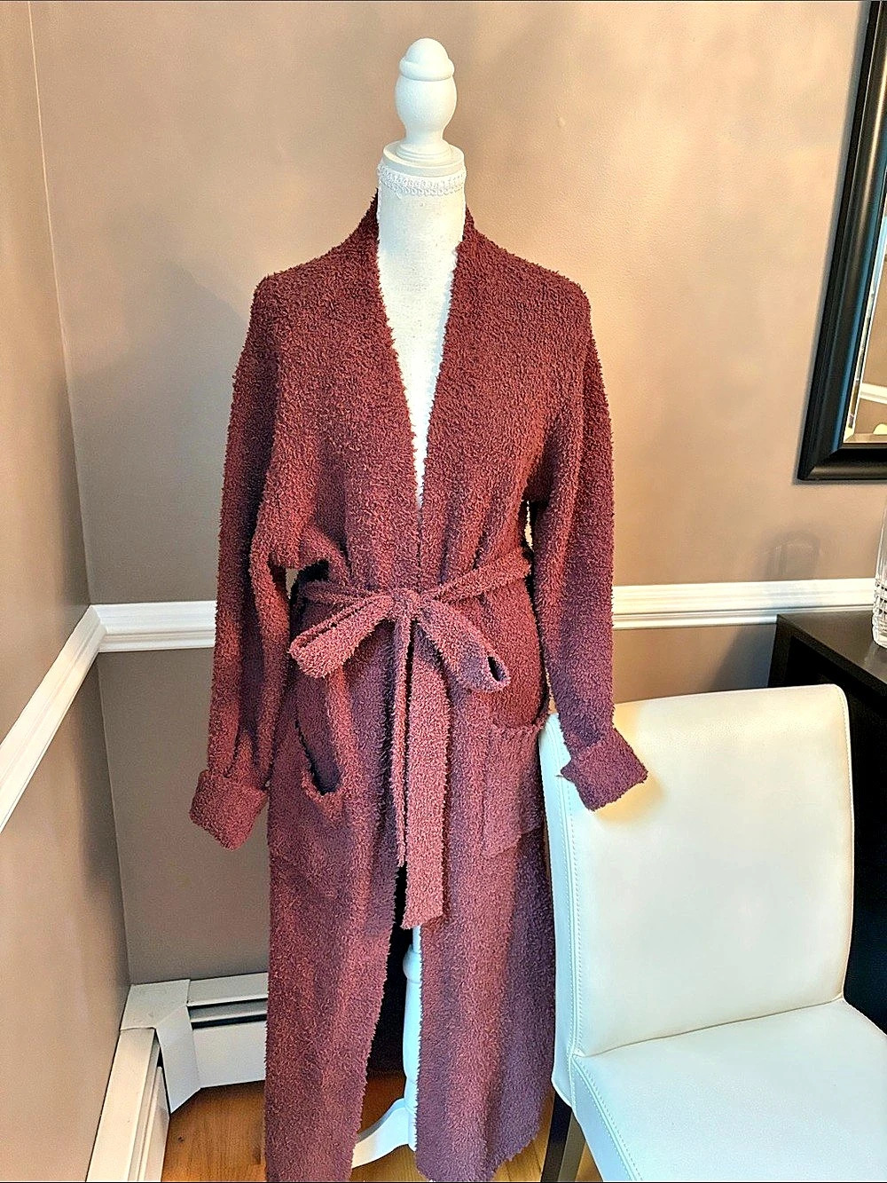 SKIMS Teddy Coat/ Robe in Brown Size S/M Like New